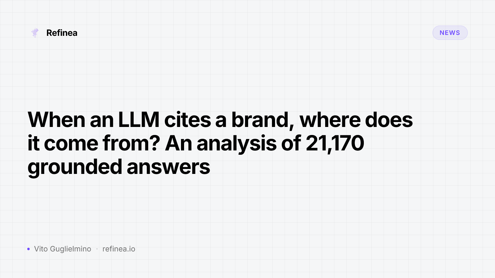 When an LLM cites a brand, where does it come from? An analysis of 21,170 grounded answers